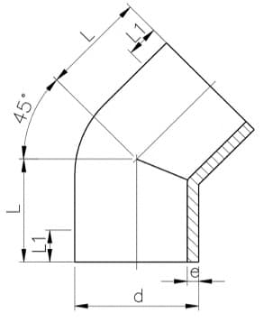 PP elbow 45°