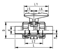 PVDF 雙由任球閥 FKM
